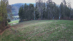 Prostřední část sjezdovky a snowpark