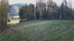 Prostřední část sjezdovky a snowpark