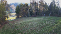 Prostřední část sjezdovky a snowpark