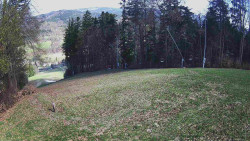 Prostřední část sjezdovky a snowpark