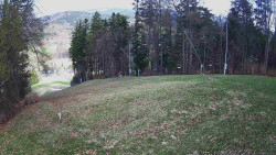 Prostřední část sjezdovky a snowpark