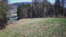 Prostřední část sjezdovky a snowpark