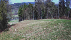 Prostřední část sjezdovky a snowpark