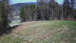 Prostřední část sjezdovky a snowpark