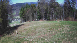 Prostřední část sjezdovky a snowpark