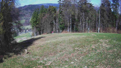 Prostřední část sjezdovky a snowpark