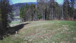 Prostřední část sjezdovky a snowpark