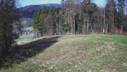 Prostřední část sjezdovky a snowpark