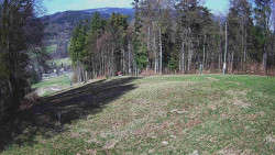 Prostřední část sjezdovky a snowpark