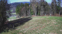 Prostřední část sjezdovky a snowpark