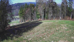 Prostřední část sjezdovky a snowpark