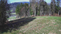 Prostřední část sjezdovky a snowpark