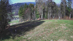 Prostřední část sjezdovky a snowpark