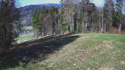 Prostřední část sjezdovky a snowpark