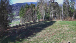 Prostřední část sjezdovky a snowpark