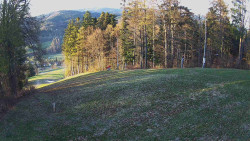 Prostřední část sjezdovky a snowpark