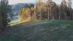 Prostřední část sjezdovky a snowpark