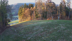 Prostřední část sjezdovky a snowpark