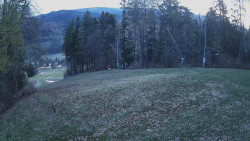 Prostřední část sjezdovky a snowpark