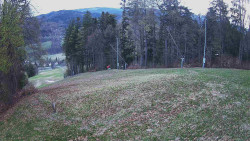 Prostřední část sjezdovky a snowpark