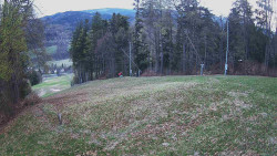Prostřední část sjezdovky a snowpark
