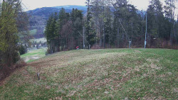 Prostřední část sjezdovky a snowpark