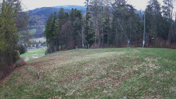 Prostřední část sjezdovky a snowpark