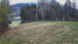 Prostřední část sjezdovky a snowpark