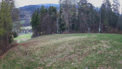 Prostřední část sjezdovky a snowpark