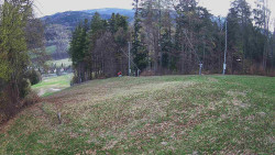 Prostřední část sjezdovky a snowpark