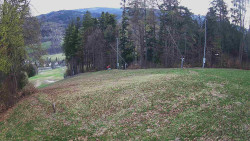 Prostřední část sjezdovky a snowpark