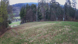 Prostřední část sjezdovky a snowpark