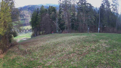 Prostřední část sjezdovky a snowpark