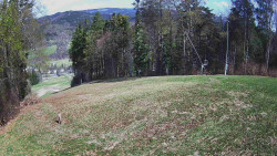 Prostřední část sjezdovky a snowpark