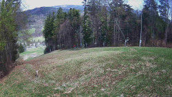 Prostřední část sjezdovky a snowpark