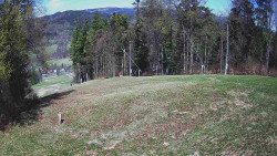 Prostřední část sjezdovky a snowpark