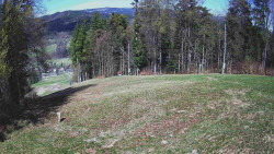 Prostřední část sjezdovky a snowpark