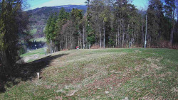 Prostřední část sjezdovky a snowpark