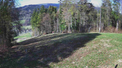 Prostřední část sjezdovky a snowpark
