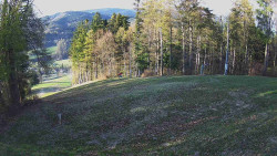 Prostřední část sjezdovky a snowpark