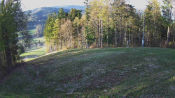 Prostřední část sjezdovky a snowpark