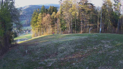 Prostřední část sjezdovky a snowpark