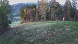 Prostřední část sjezdovky a snowpark
