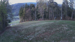 Prostřední část sjezdovky a snowpark