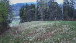 Prostřední část sjezdovky a snowpark