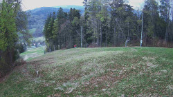 Prostřední část sjezdovky a snowpark