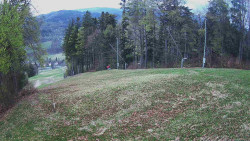 Prostřední část sjezdovky a snowpark