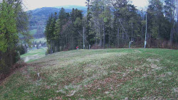 Prostřední část sjezdovky a snowpark