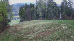 Prostřední část sjezdovky a snowpark