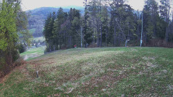 Prostřední část sjezdovky a snowpark